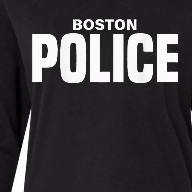 Boston Police Officer Massachusetts Policeman Duty Womens Cotton Relaxed Long Sleeve T-Shirt