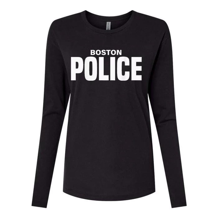 Boston Police Officer Massachusetts Policeman Duty Womens Cotton Relaxed Long Sleeve T-Shirt