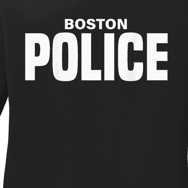 Boston Police Officer Massachusetts Policeman Duty Ladies Long Sleeve Shirt