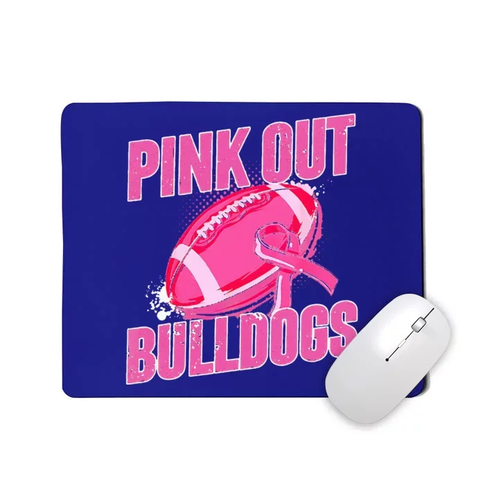 Bulldogs Pink Out Football Tackle Breast Cancer Mousepad