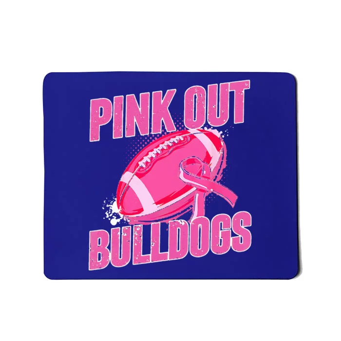 Bulldogs Pink Out Football Tackle Breast Cancer Mousepad