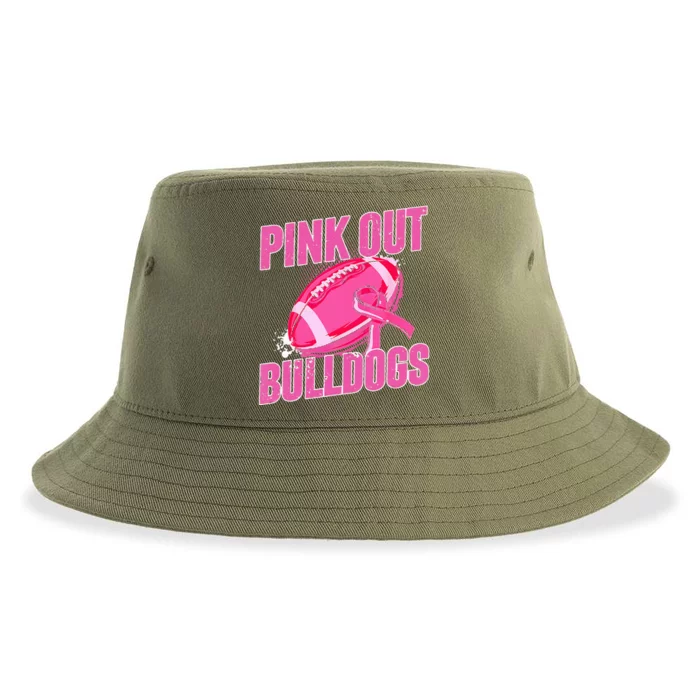 Bulldogs Pink Out Football Tackle Breast Cancer Sustainable Bucket Hat