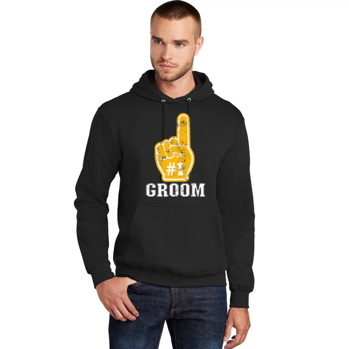 Bachelor Party Orange Foam Finger Groom Hoodie