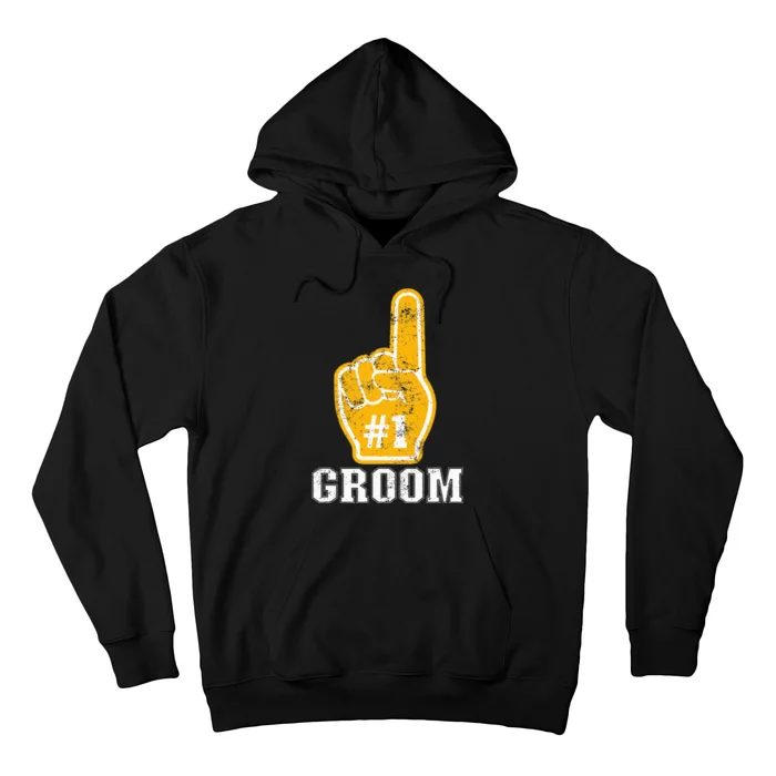 Bachelor Party Orange Foam Finger Groom Hoodie