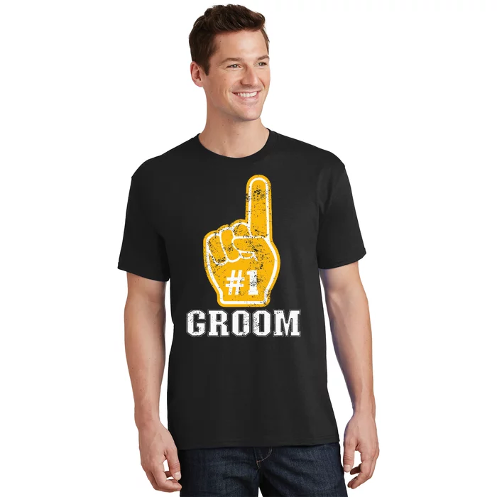 Bachelor Party Orange Foam Finger Groom T-Shirt