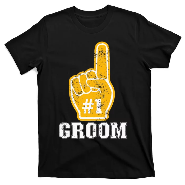 Bachelor Party Orange Foam Finger Groom T-Shirt