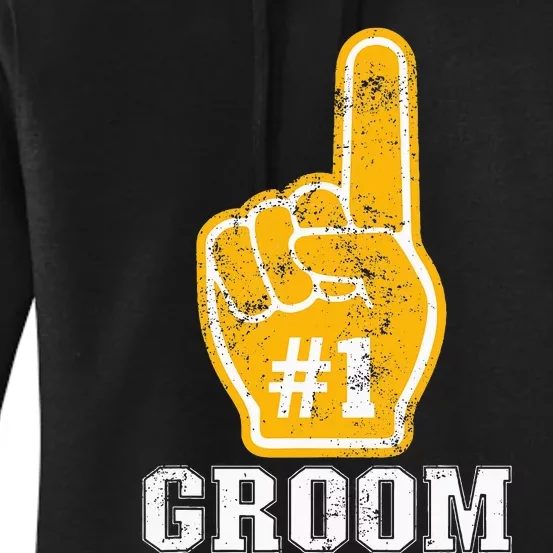 Bachelor Party Orange Foam Finger Groom Women's Pullover Hoodie