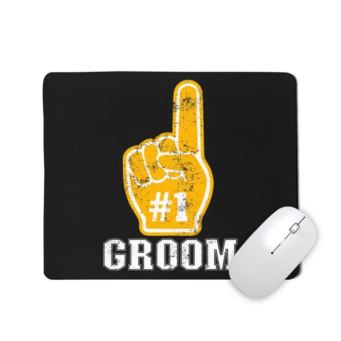 Bachelor Party Orange Foam Finger Groom Mousepad