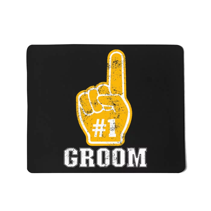 Bachelor Party Orange Foam Finger Groom Mousepad