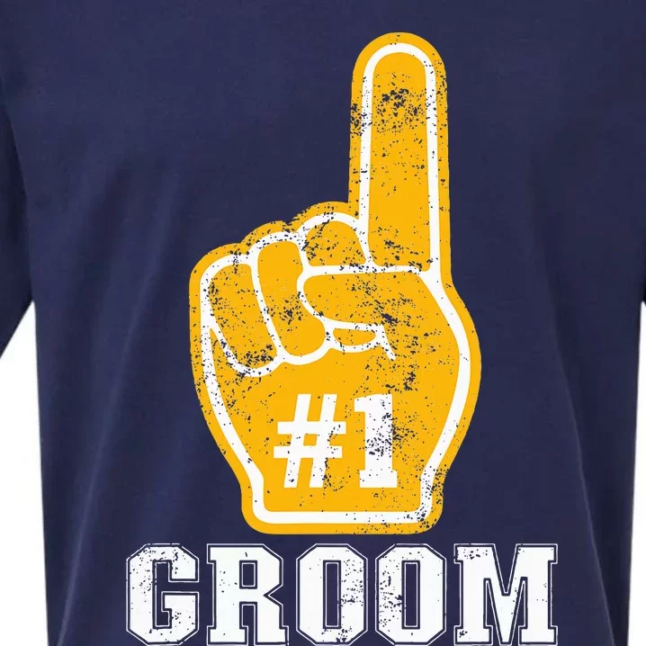 Bachelor Party Orange Foam Finger Groom Sueded Cloud Jersey T-Shirt