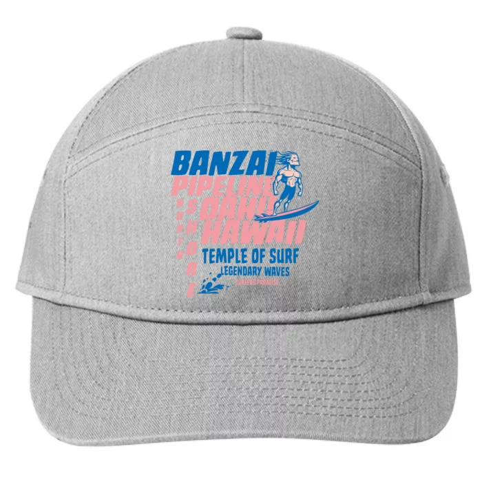 Banzai Pipeline Oahu Hawaii Surfing 7-Panel Snapback Hat