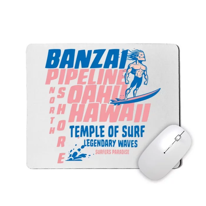 Banzai Pipeline Oahu Hawaii Surfing Mousepad