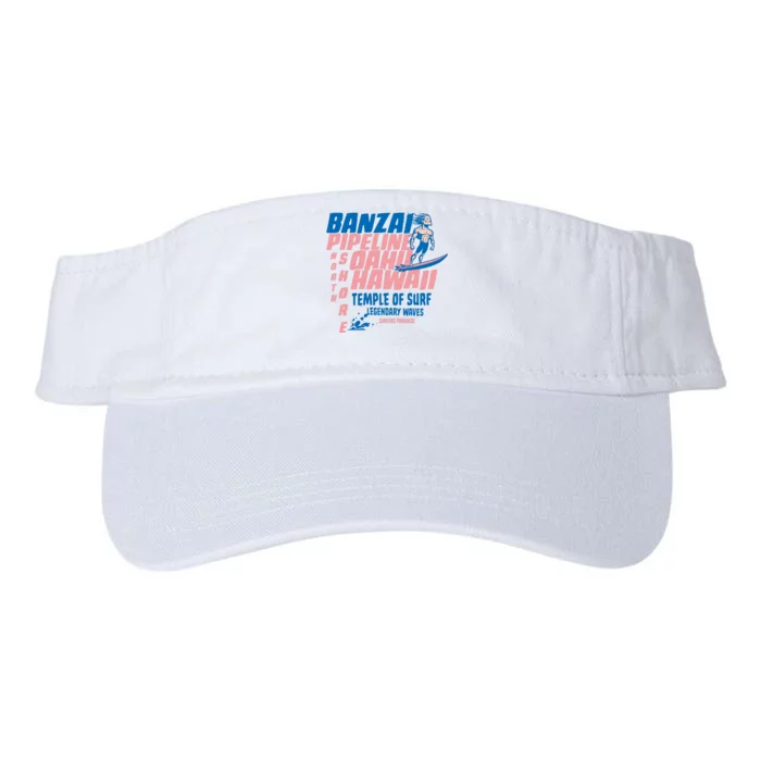 Banzai Pipeline Oahu Hawaii Surfing Valucap Bio-Washed Visor