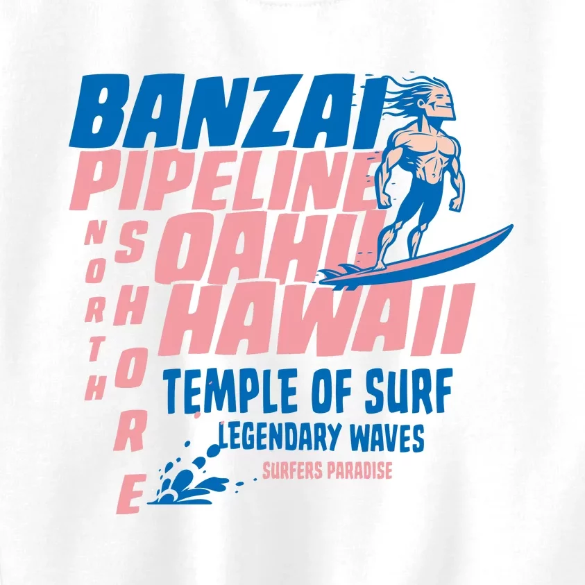 Banzai Pipeline Oahu Hawaii Surfing Kids Sweatshirt