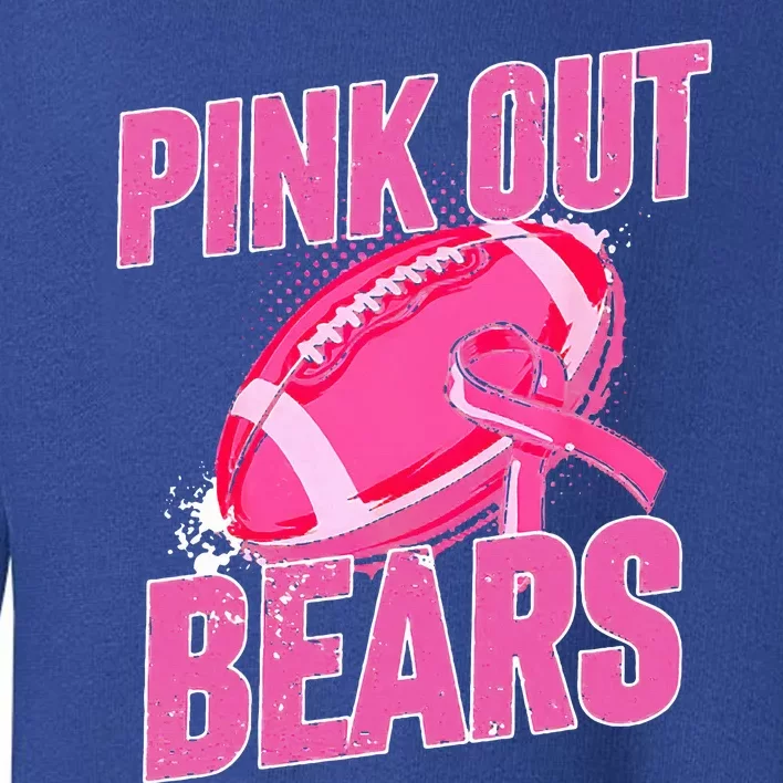 Bears Pink Out Football Tackle Breast Cancer Toddler Sweatshirt