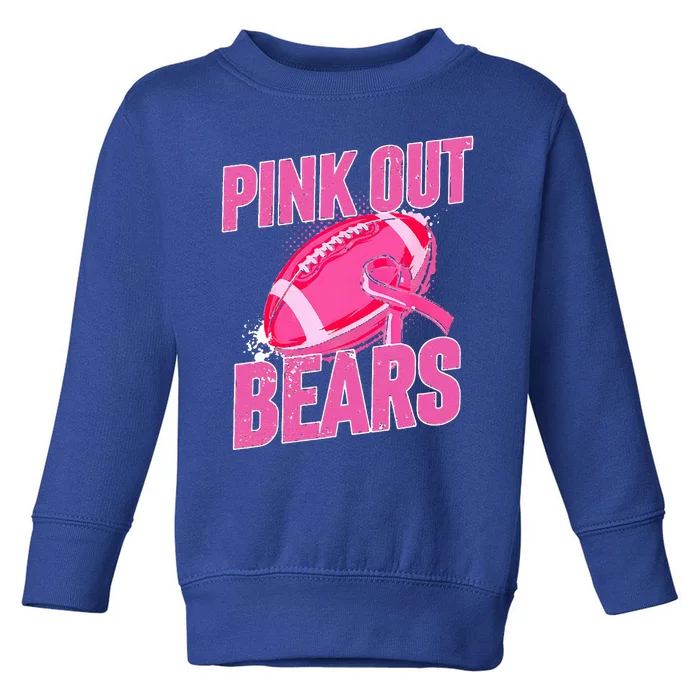 Bears Pink Out Football Tackle Breast Cancer Toddler Sweatshirt