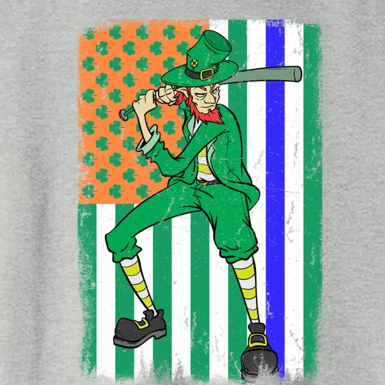 Baseball Police Officer Cop Irish Usa Flag St Patrick's Day Gift Women's Crop Top Tee