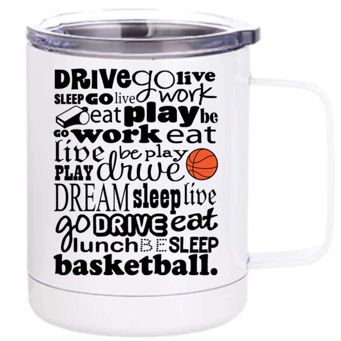 Basketball Player Or Coaching Staff Cute Gift Front & Back 12oz Stainless Steel Tumbler Cup