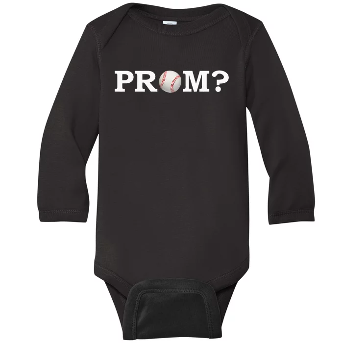 Baseball Prom Proposal Promposal Baby Long Sleeve Bodysuit