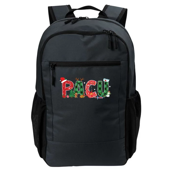 Buffalo Plaid Pacu Nurse Christmas Tree Santa Xmas Pajama Sweat Daily Commute Backpack