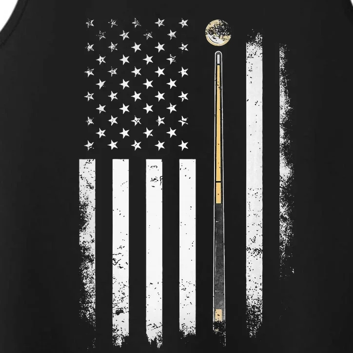 Billiards Pool Player Table Usa Us American Flag Performance Tank