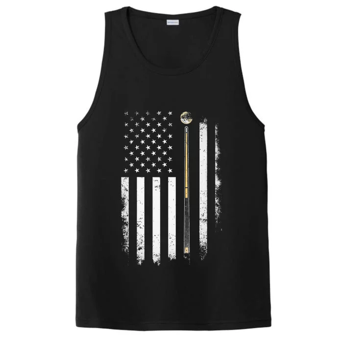 Billiards Pool Player Table Usa Us American Flag Performance Tank