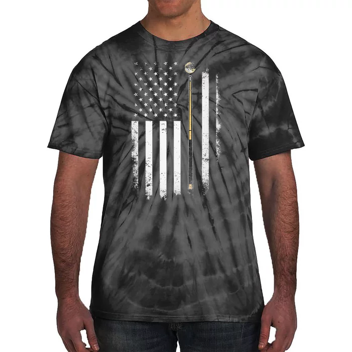 Billiards Pool Player Table Usa Us American Flag Tie-Dye T-Shirt