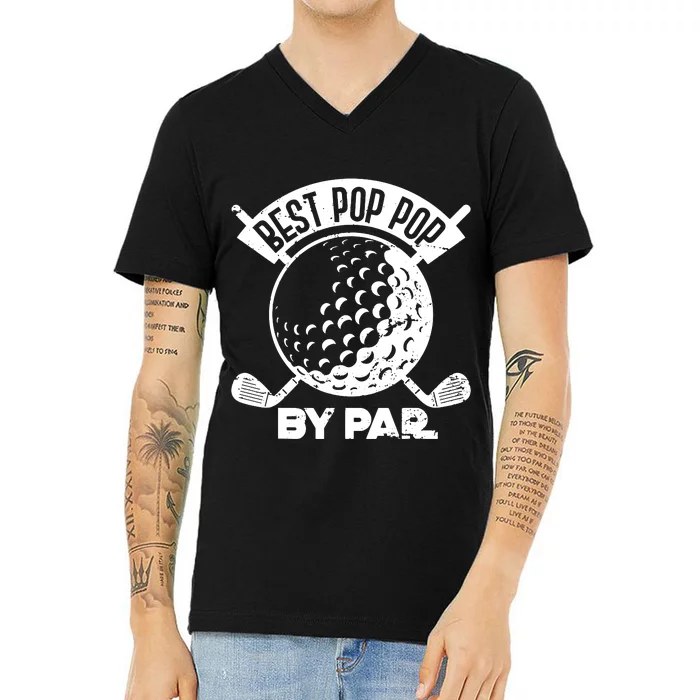 Best Pop Pop Golf By Par V-Neck T-Shirt