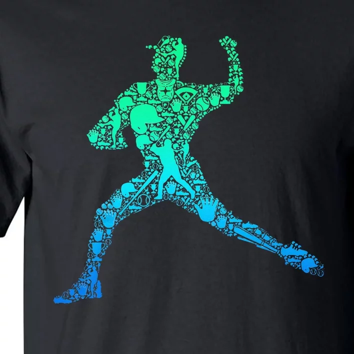 Baseball Pitcher Player Men Kids Tall T-Shirt