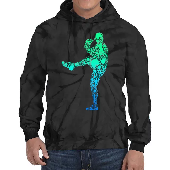 Baseball Pitcher Player Tie Dye Hoodie