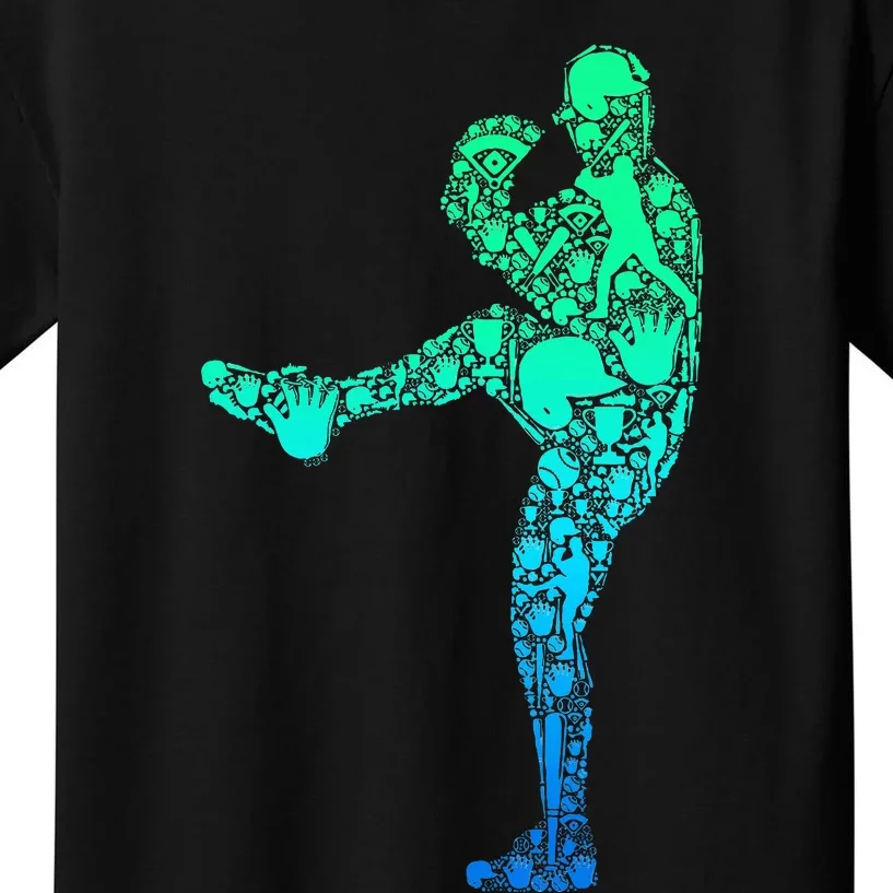 Baseball Pitcher Player Kids T-Shirt