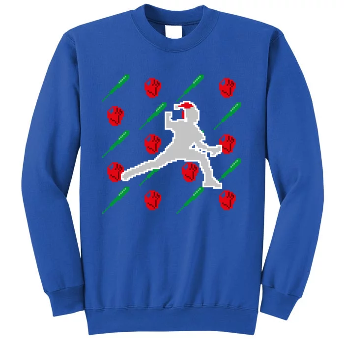 Baseball Pitcher Pixel Art Christmas Gaming Xmas Gamer Pj Gift Tall Sweatshirt