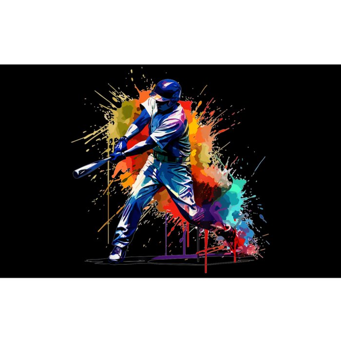 Baseball Player Paint Splash Bumper Sticker