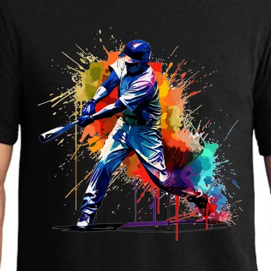 Baseball Player Paint Splash Pajama Set