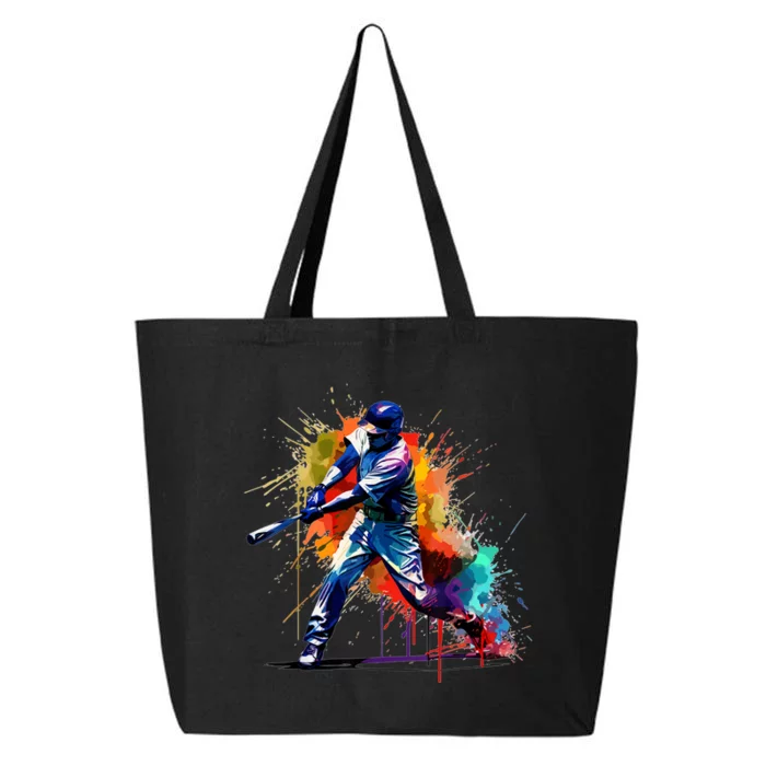 Baseball Player Paint Splash 25L Jumbo Tote