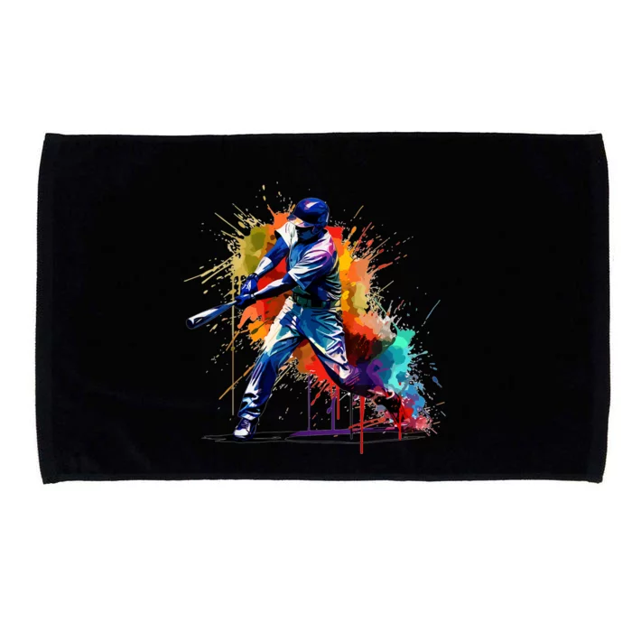 Baseball Player Paint Splash Microfiber Hand Towel