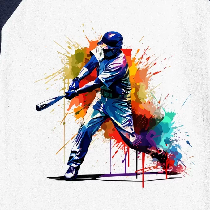 Baseball Player Paint Splash Baseball Sleeve Shirt