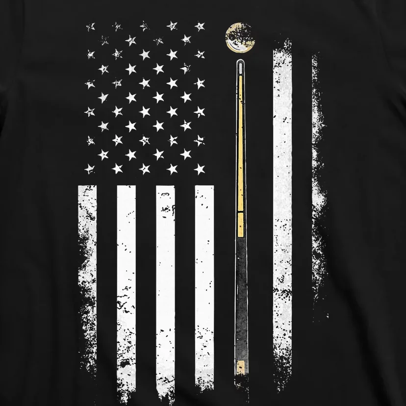 Billiards Pool Player Table Usa Us American Flag T-Shirt