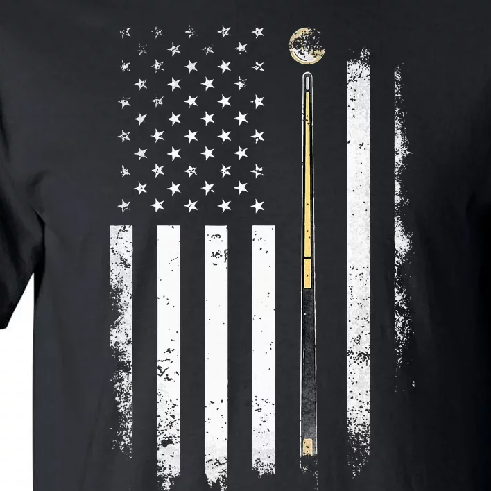 Billiards Pool Player Table Usa Us American Flag Tall T-Shirt