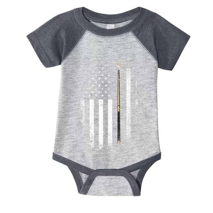 Billiards Pool Player Table Usa Us American Flag Infant Baby Jersey Bodysuit