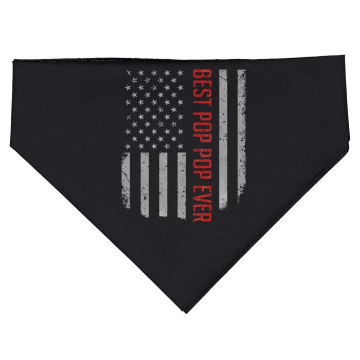 Best Pop Pop Ever American Flag Gifts For FatherS Day USA-Made Doggie Bandana