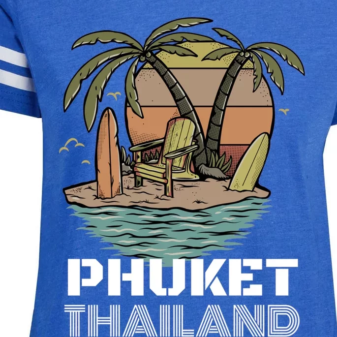 Beach Please Phuket Thailand Beach Vacation Gift Enza Ladies Jersey Football T-Shirt