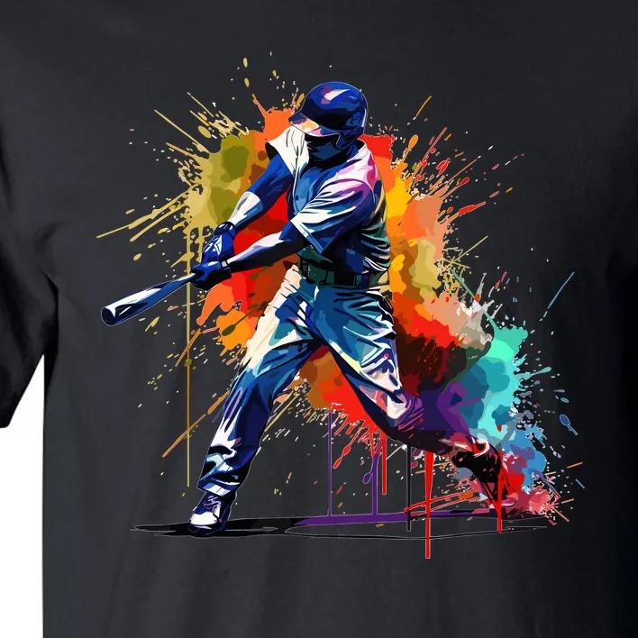 Baseball Player Paint Splash Tall T-Shirt