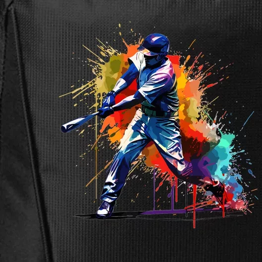 Baseball Player Paint Splash City Backpack