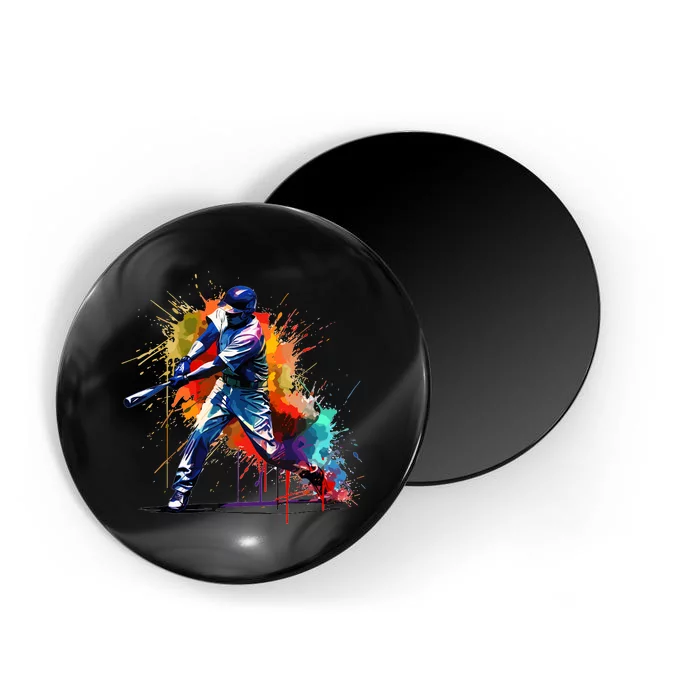 Baseball Player Paint Splash Magnet