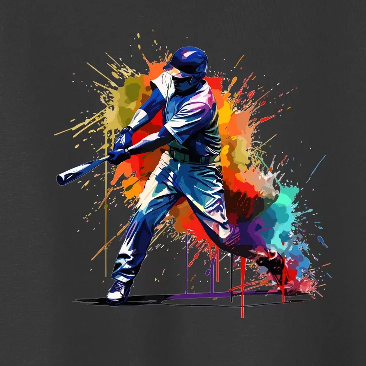 Baseball Player Paint Splash Toddler T-Shirt