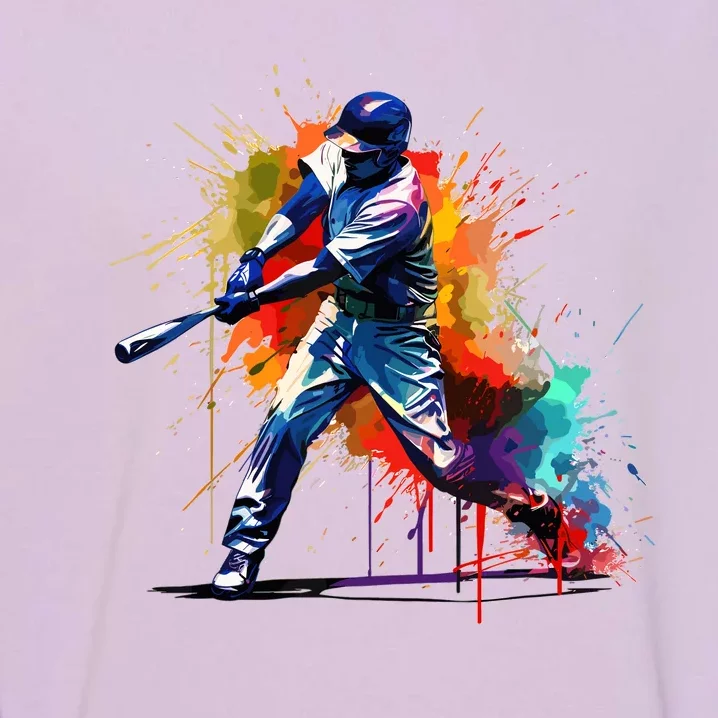 Baseball Player Paint Splash Garment-Dyed Sweatshirt