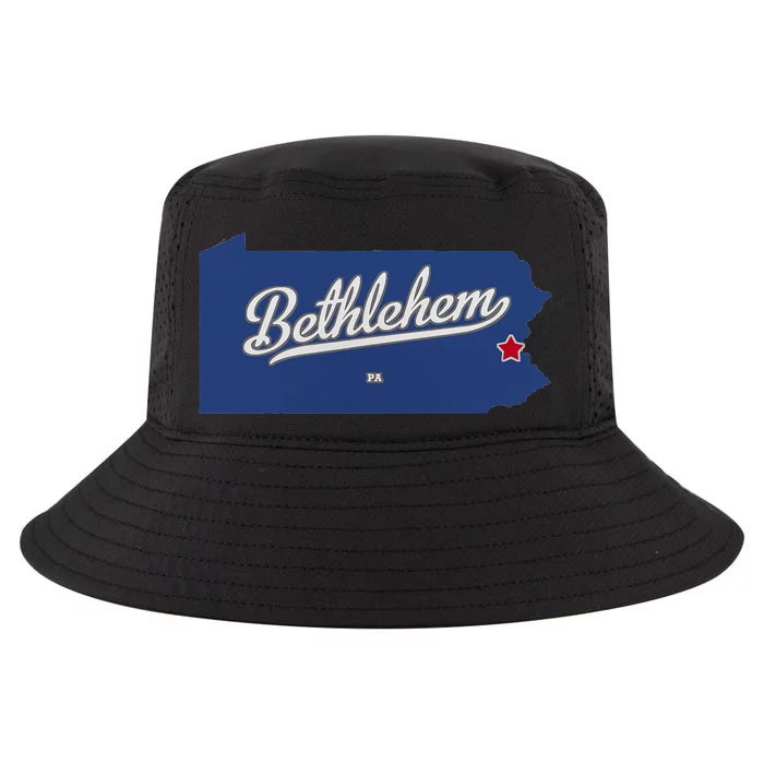 Bethlehem Pennsylvania PA Map Cool Comfort Performance Bucket Hat