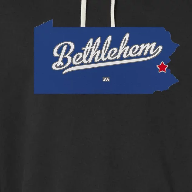 Bethlehem Pennsylvania PA Map Garment-Dyed Fleece Hoodie