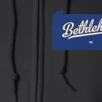 Bethlehem Pennsylvania PA Map Full Zip Hoodie